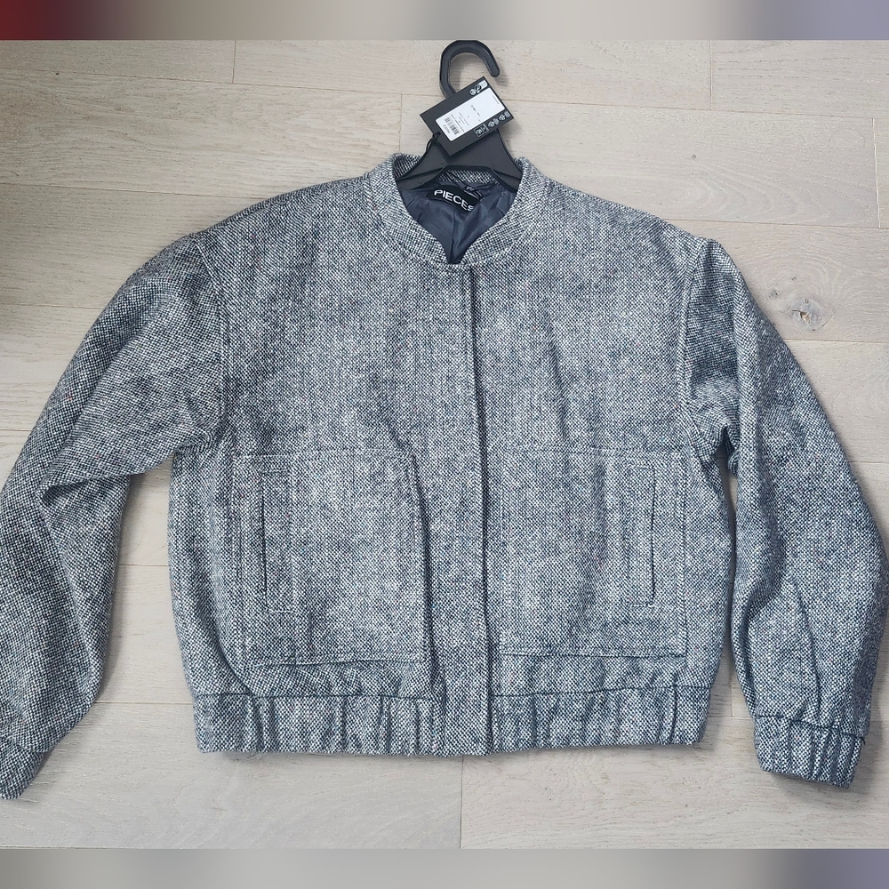 Polly Bomber Jacket Ombre Blue Womans Size Largre